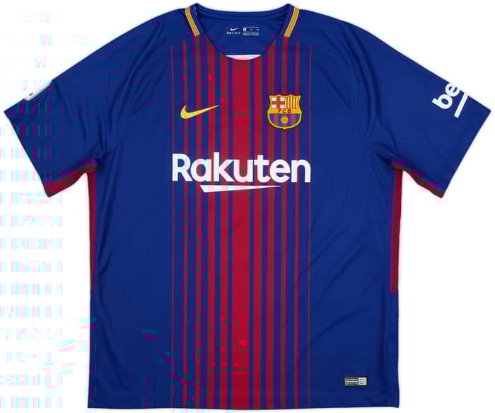 2017-18 Barcelona Home Shirt Pique #3 - 9/10 - (XL)