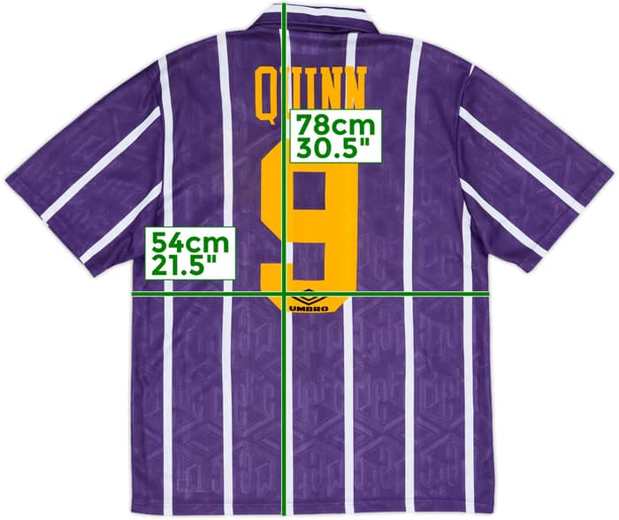 1993-94 Manchester City Away Shirt Quinn #9 - 6/10 - (M)