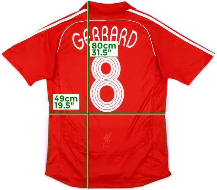 2006-08 Liverpool Home Shirt Gerrard #8 - 7/10 - (L)
