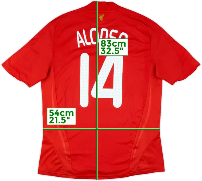 2008-10 Liverpool Home Shirt Alonso #14 - 8/10 - (L)