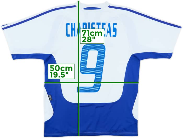 2004-06 Greece Away Shirt Charisteas #9 - 8/10 - (S)