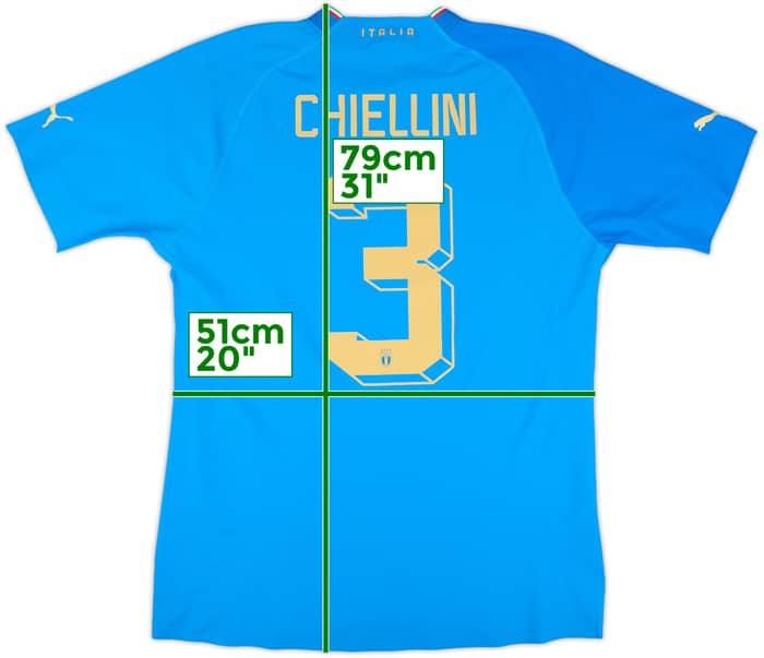 2022-23 Italy Authentic Home Shirt Chiellini #3 - 10/10 - (L)