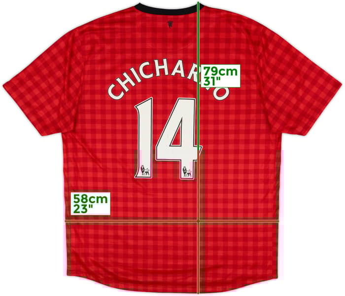 2012-13 Manchester United Home Shirt Chicharito #14 - 4/10 - (XL)