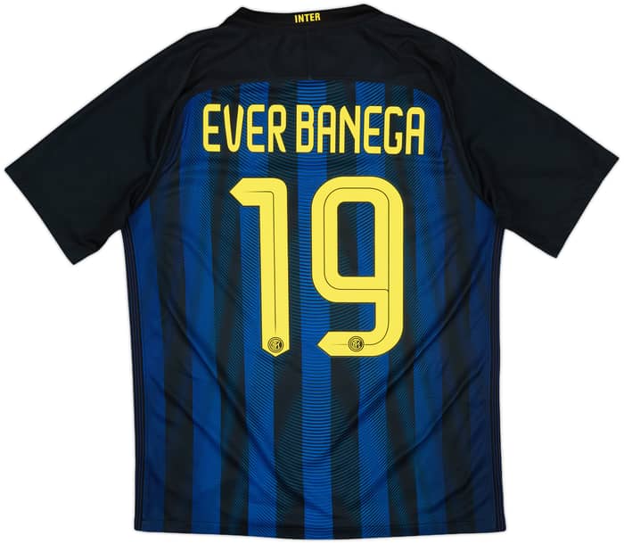 2016-17 Inter Milan Home Shirt Ever Banega #19 - 8/10 - (M)