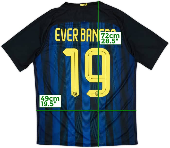 2016-17 Inter Milan Home Shirt Ever Banega #19 - 8/10 - (M)
