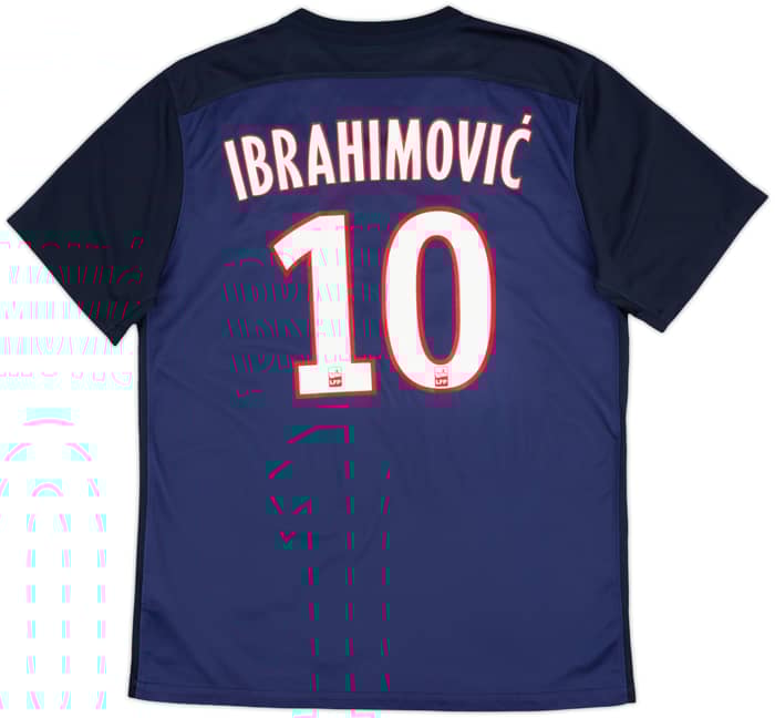 2015-16 Paris Saint-Germain Home Shirt Ibrahimovic #10 - 7/10 - (L)