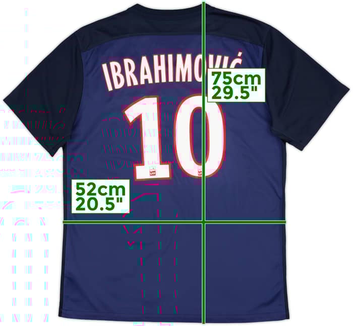 2015-16 Paris Saint-Germain Home Shirt Ibrahimovic #10 - 7/10 - (L)