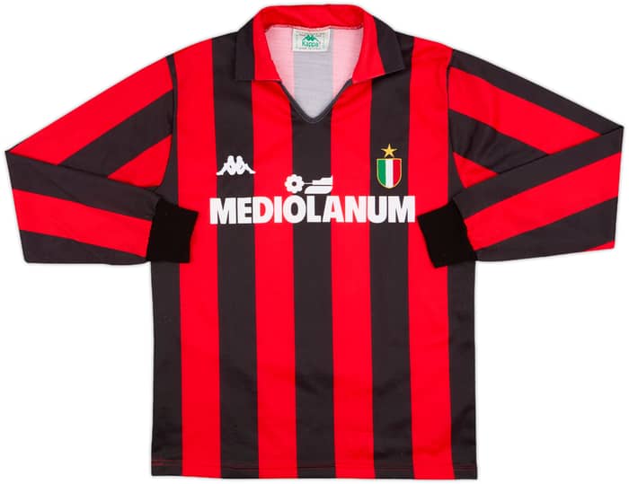 1988-89 AC Milan Home L/S Shirt - 7/10 - (S)