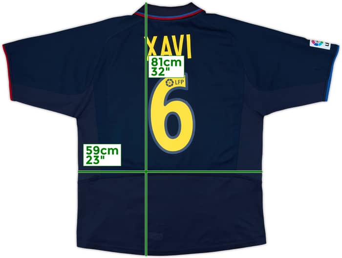 2002-03 Barcelona Away Shirt Xavi #6 - 8/10 - (XL)