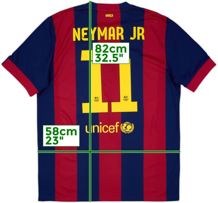 2014-15 Barcelona Home Shirt Neymar Jr #11 - 8/10 - (XL)