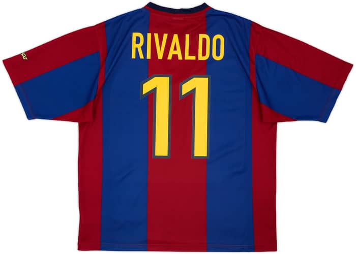 1998-00 Barcelona Basic Home Shirt Rivaldo #11 - 8/10 - (L)