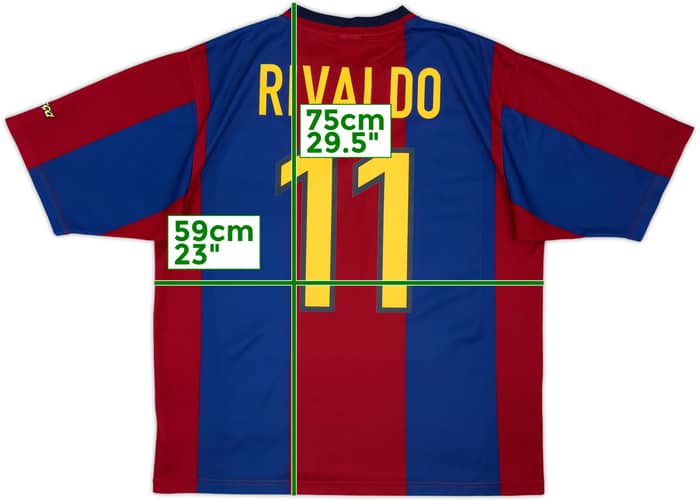 1998-00 Barcelona Basic Home Shirt Rivaldo #11 - 8/10 - (L)