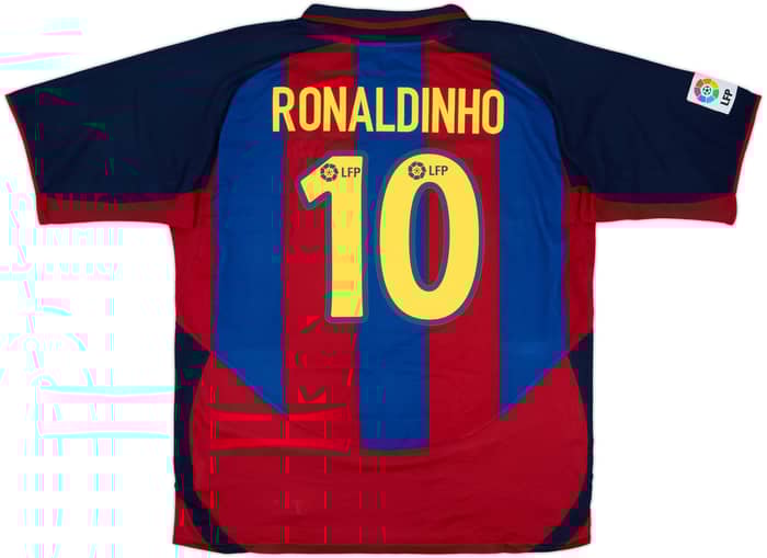 2003-04 Barcelona Home Shirt Ronaldinho #10 - 8/10 - (XXL)