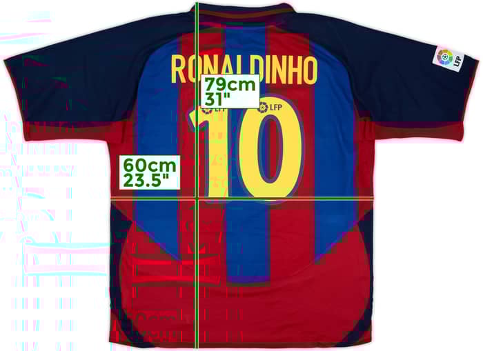 2003-04 Barcelona Home Shirt Ronaldinho #10 - 8/10 - (XXL)