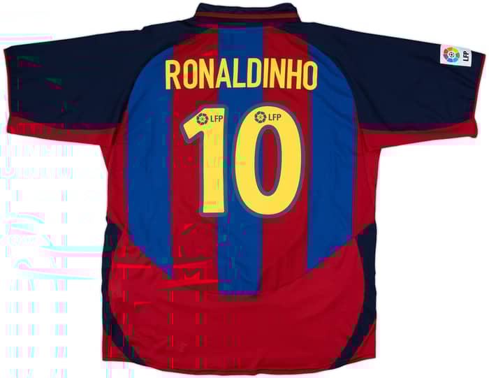 2003-04 Barcelona Home Shirt Ronaldinho #10 - 8/10 - (XL)