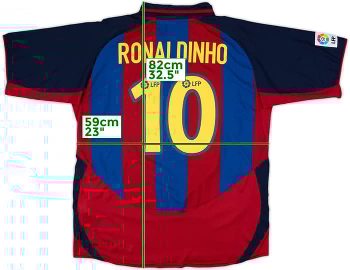 2003-04 Barcelona Home Shirt Ronaldinho #10 - 8/10 - (XL)