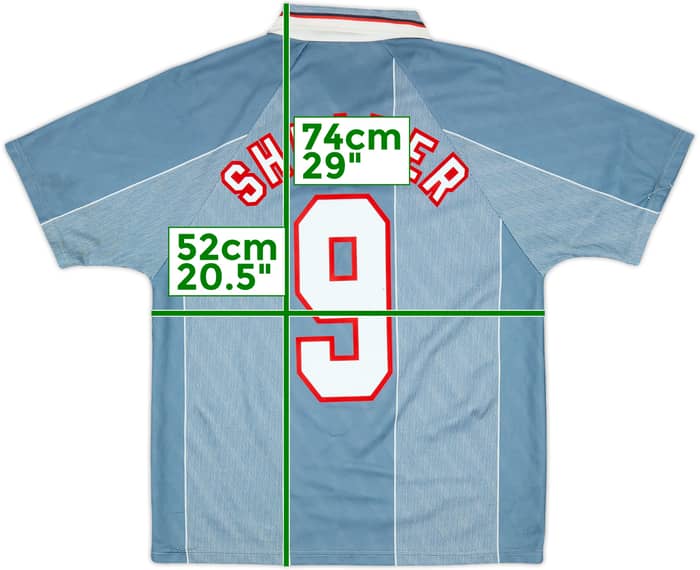 1996-97 England Away Shirt Shearer #9 - 8/10 - (M)
