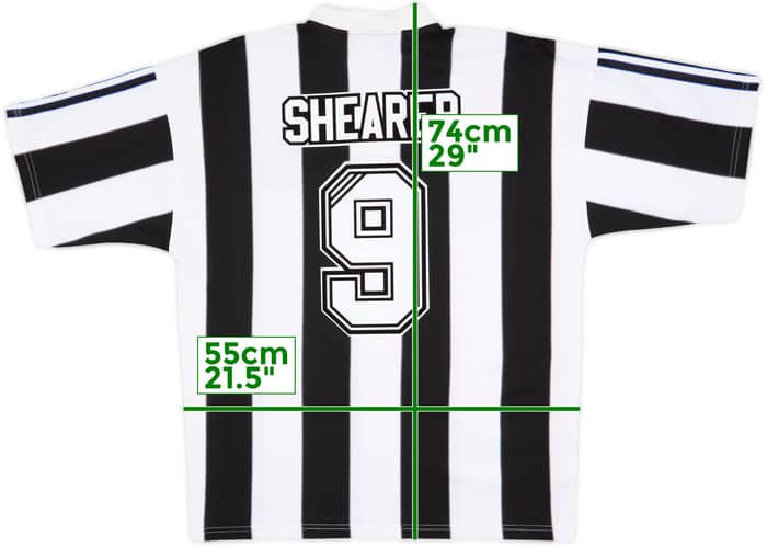 1995-97 Newcastle Home Shirt Shearer #9 - 6/10 - (L)