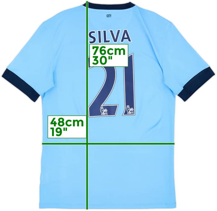 2014-15 Manchester City Home Shirt Silva #21 - 7/10 - (M)