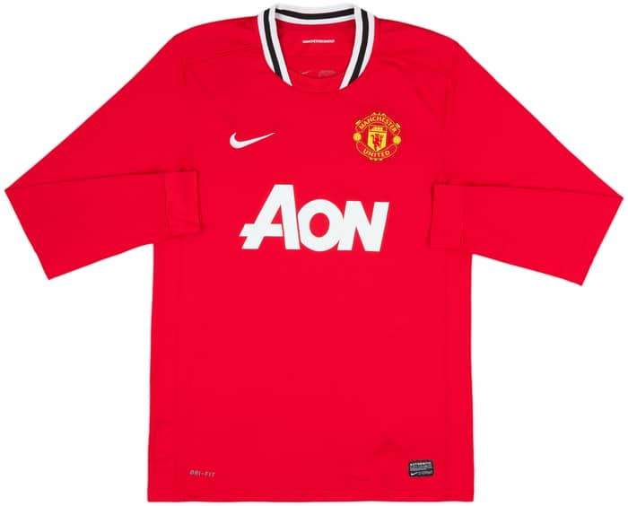 2011-12 Manchester United Home L/S Shirt Berbatov #9 - 8/10 - (M)