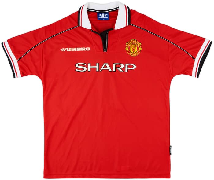 1998-00 Manchester United Home Shirt Beckham #7 - 6/10 - (XL)