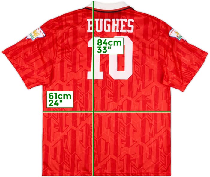 1992-94 Manchester United Home Shirt Hughes #10 - 9/10 - (XXL)