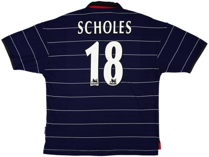 1999-00 Manchester United Away Shirt Scholes #18 - 8/10 - (XL)