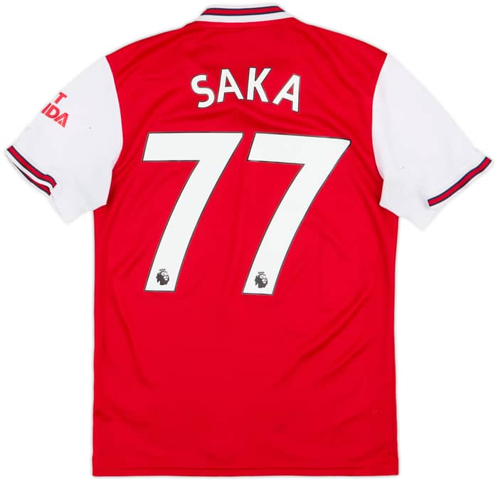2019-20 Arsenal Home Shirt Saka #77 - 6/10 - (XS)