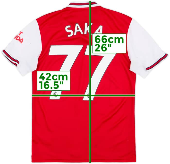 2019-20 Arsenal Home Shirt Saka #77 - 6/10 - (XS)