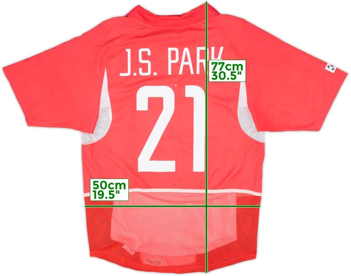 2002-03 South Korea Player Issue Home Shirt J.S.Park #21 - 7/10 - (M)