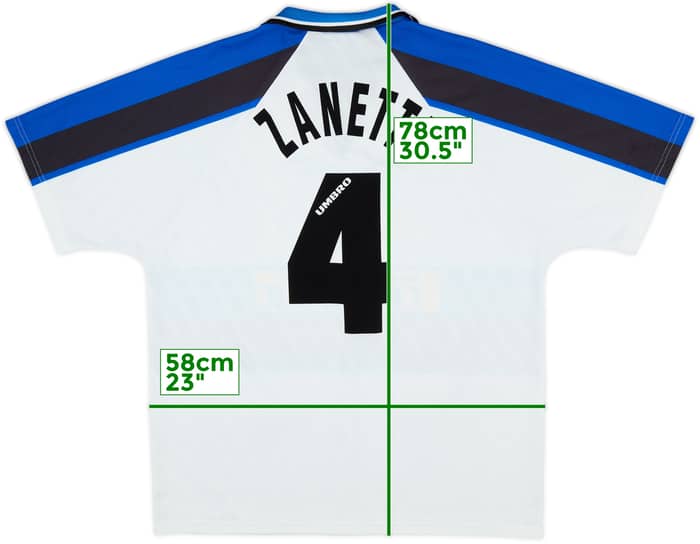 1996-97 Inter Milan Away Shirt Zanetti #4 - 8/10 - (XL)