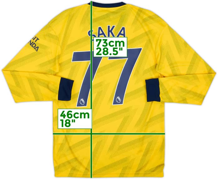 2019-20 Arsenal Away L/S Shirt Saka #77 (S)