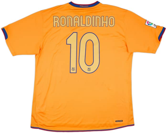 2006-08 Barcelona Away Shirt Ronaldinho #10 - 10/10 - (XL)