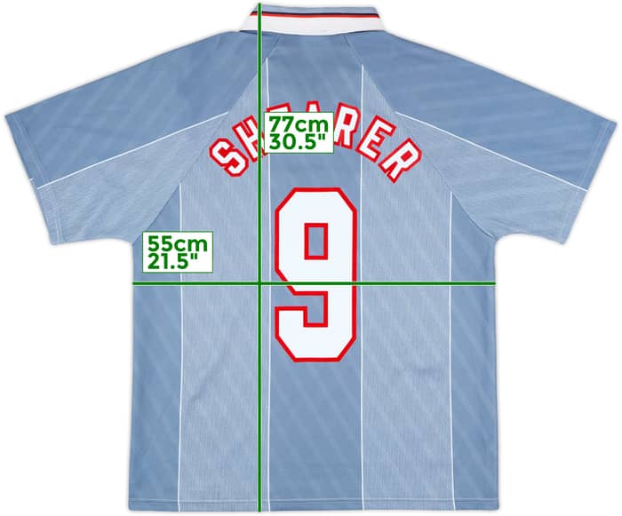 1996-97 England Away Shirt Shearer #9 - 9/10 - (L)