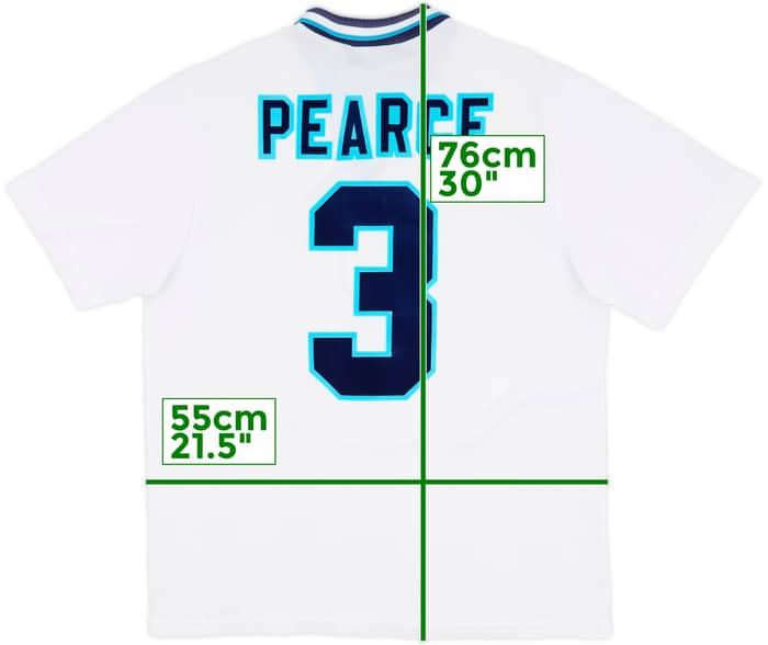1995-97 England Home Shirt Pearce #3 - 8/10 - (L)