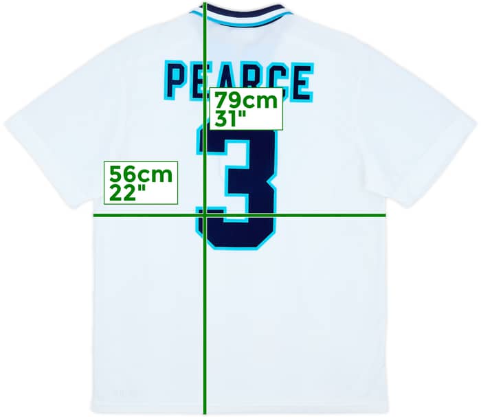 1995-97 England Home Shirt Pearce #3 - 9/10 - (L)