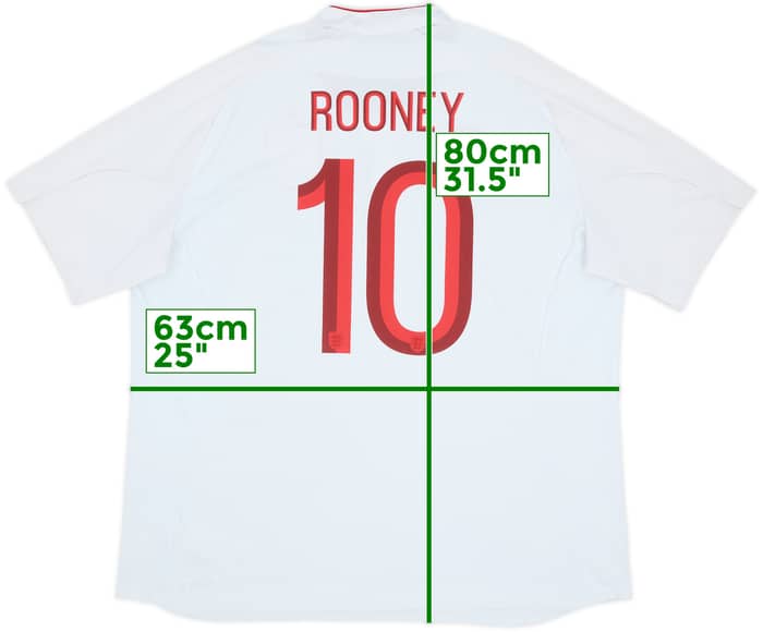 2012-13 England Home Shirt Rooney #10 - 6/10 - (XXL)