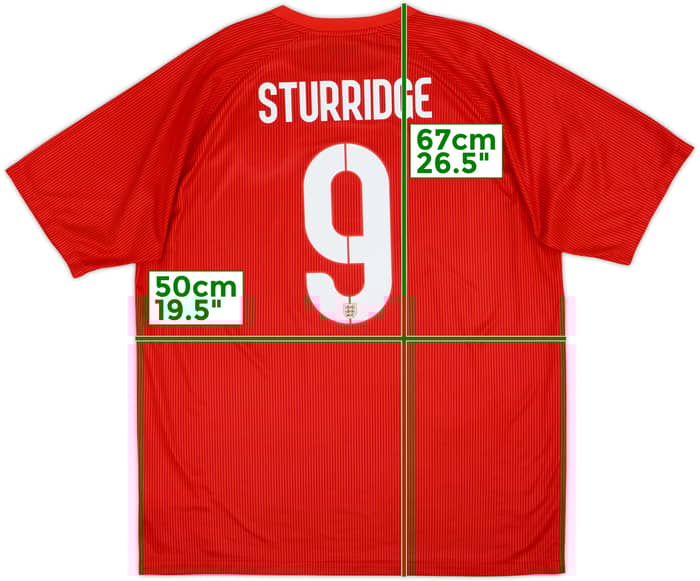 2014-15 England Away Shirt Sturridge #9 - 9/10 - (XL)