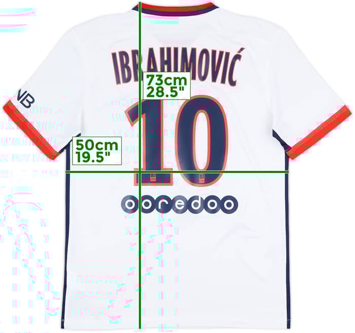 2015-16 Paris Saint-Germain Away Shirt Ibrahimovic #10 - 9/10 - (M)