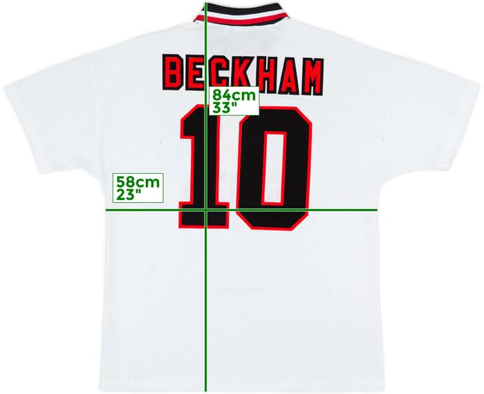 1996-97 Manchester United Away Shirt Beckham #10 - 8/10 - (XL)
