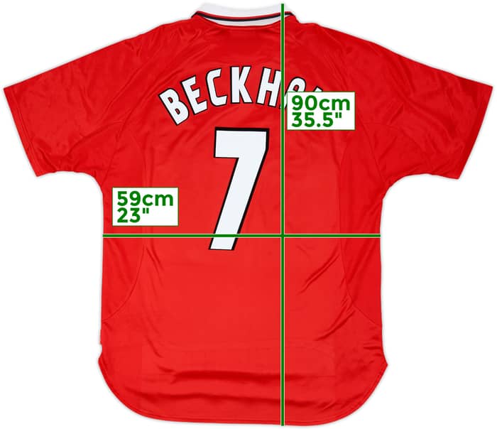 1997-00 Manchester United CL Shirt Beckham #7 - 8/10 - (XL)