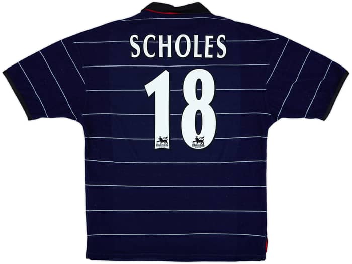 1999-00 Manchester United Away Shirt Scholes #18 - 8/10 - (L)