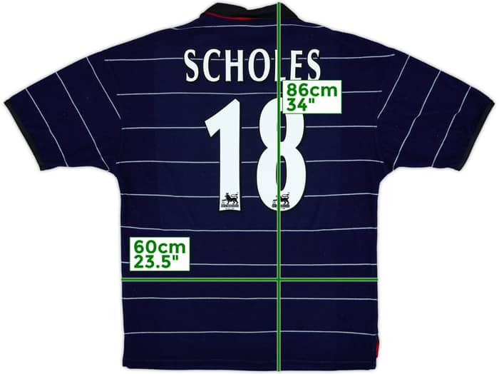 1999-00 Manchester United Away Shirt Scholes #18 - 8/10 - (L)