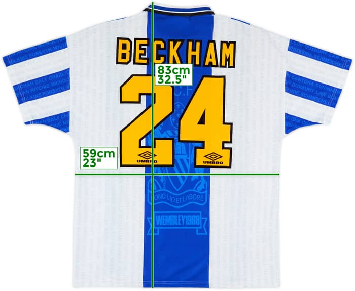 1994-96 Manchester United Third Shirt Beckham #24 - 8/10 - (XL)