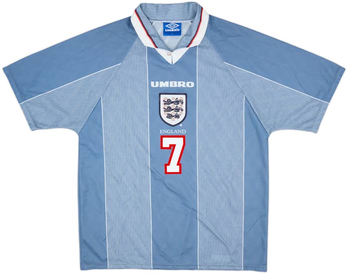 1996-97 England Away Shirt Beckham #7 - 10/10 - (L)