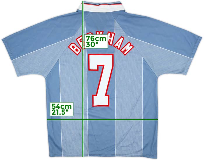 1996-97 England Away Shirt Beckham #7 - 10/10 - (L)