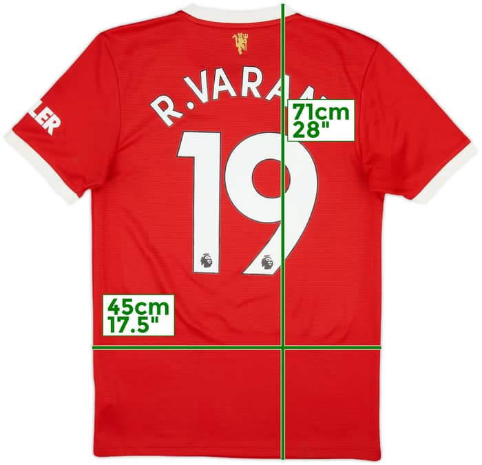 2021-22 Manchester United Home Shirt Varane #19 - 9/10 - (S)