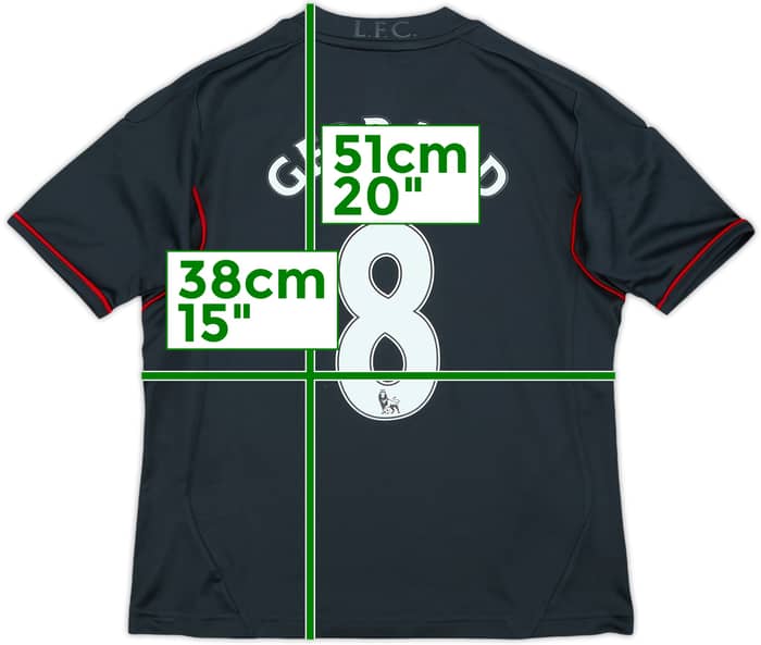 2011-12 Liverpool Away Shirt Gerrard #8 - 8/10 - (S.Boys)