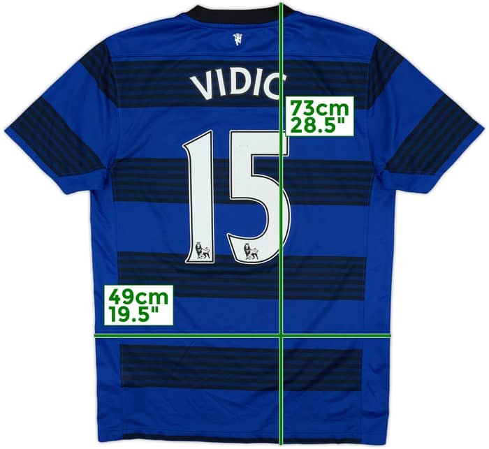 2011-13 Manchester United Away Shirt Vidic #15 - 8/10 - (M)