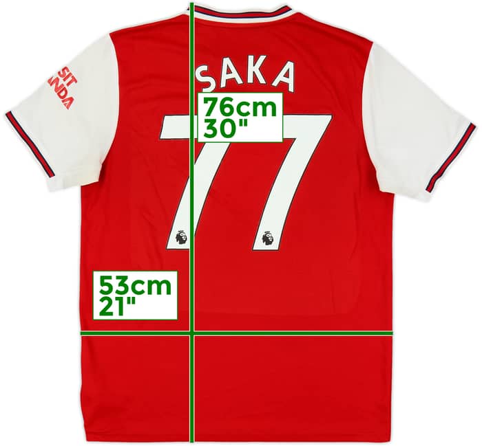 2019-20 Arsenal Home Shirt Saka #77 - 5/10 - (L)
